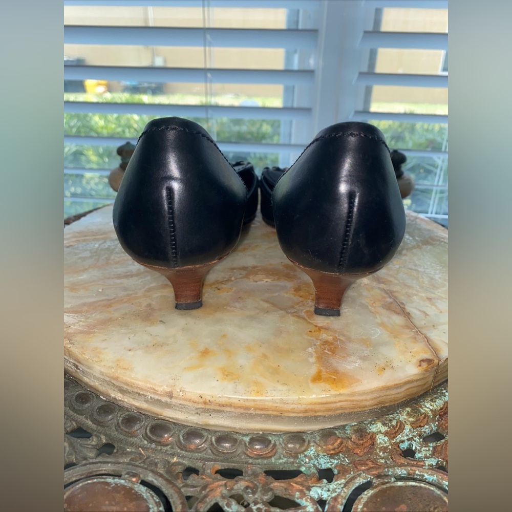 Vintage Prada Black Leather Pointed-Toe D'Orsay Flats Sz 36 - Picture 4 of 6